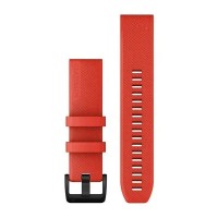 Ремінці для годинника Garmin QuickFit 22 силіконові, лазерно-червоні з чорною сталевою фурнітурою
