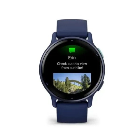 Смарт-годинник Garmin vivoactive 5 темно-синій з безелем металік