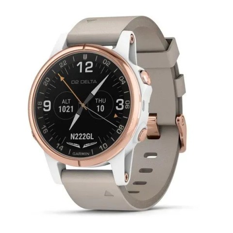 Смарт-годинник Garmin D2 Delta S з бежевим шкіряним ремінцем для авіаторів