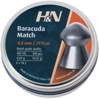 Пули пневматические H&N Baracuda Match кал. 4.51 мм. Вес -  0.69 г. 400 шт/уп