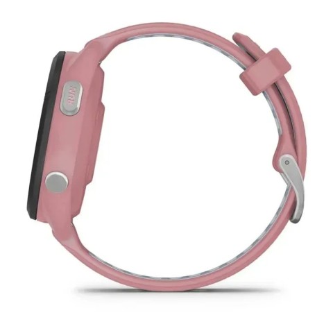 Смарт-годинник Garmin Forerunner 265s з чорним безелем, рожевим корпусом та рожевим/сірим силіконовим ремінцем