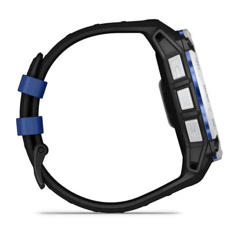 Смарт-годинник Garmin Instinct 3 (50 мм) Solar білий камінь/чорний/синя блискавка