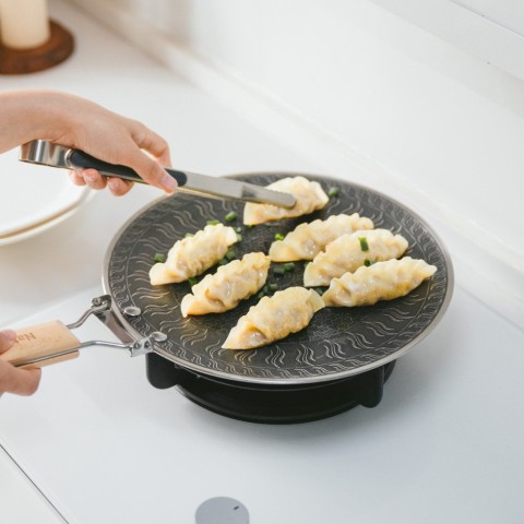 Сковорода з нержавіючої сталі зі складаною ручкою Naturehike CNK2550CF011, 29,5 х 29,5 см