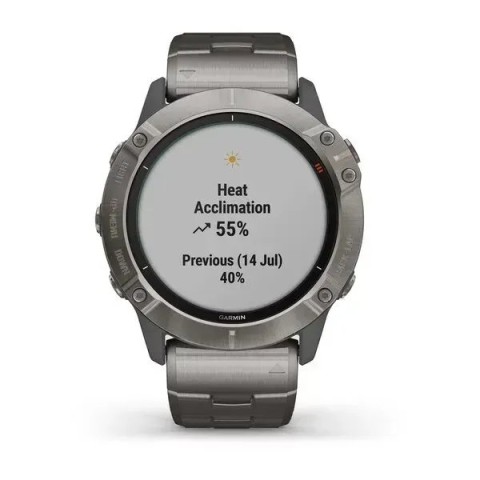 Смарт-часы Garmin fenix 6X Pro Solar титановые серебристые с титановым браслетом
