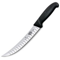 Кухонний ніж Victorinox Fibrox Butcher лезо 20см вузьке ріфл. з чорн. ручкою Dual Grip