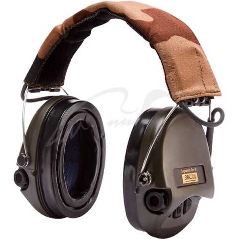 Навушники стрілецьки Sordin Supreme Pro X з LED ліхтариком, олива