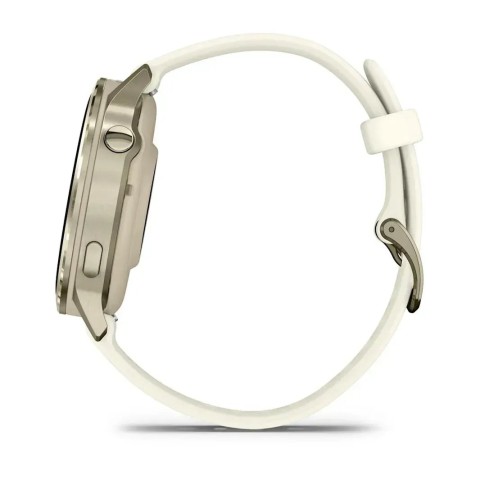 Смарт-годинник Garmin Venu 4 (41 мм) місячне золото з силіконовим ремінцем кольору слонової кістки