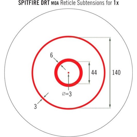 Призматичний приціл Vortex Spitfire AR-1x марка DRT з підсвічуванням