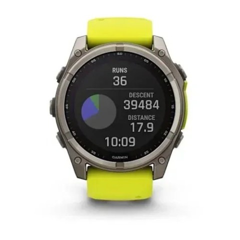 Смарт-часы Garmin fenix 8 (51 мм) Sapphire Solar титан ярко-желтый/графитовый
