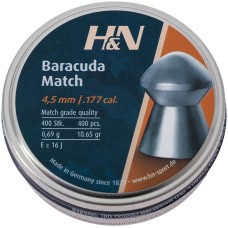 Пули пневм H&N Baracuda Match, 4,52 мм , 0,69 г, 400 шт/уп