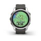 Смарт-часы Garmin fenix 7S Pro Solar Edition серебристые с ремешком графитового цвета
