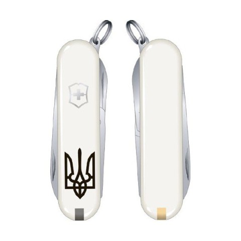 CLASSIC SD UKRAINE  58мм/1сл/7функ/бел /ножн /Трезубец.черн.