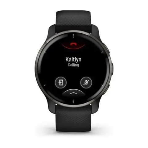 Смарт-годинник Garmin Venu 2 Plus чорний з графітовим безелем і силіконовим ремінцем