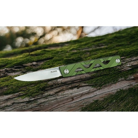 Ніж складаний туристичний Ruike P878-AG, (8.7 см) 14C28N / 6063Aluminum зелений
