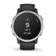 Смарт-часы Garmin fenix 6S Solar серебристые с черным ремешком