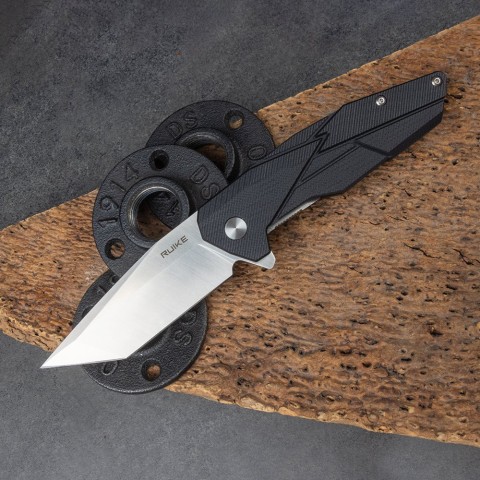 Ніж складаний туристичний Ruike P138-B, (9 см) 14C28N / G10 чорний