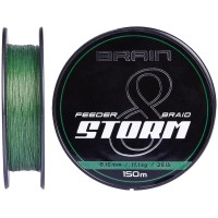 Шнур Brain Storm 8X (green) 150m 0.10mm 13lb/5.9kg