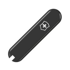 Накладка на ніж Victorinox 58мм black передня з лого (Fa+)