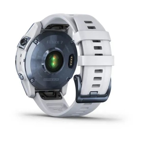 Смарт-часы Garmin fenix 7 Sapphire Solar минерально-синие титановые DLC с ремешком цвета белого камня