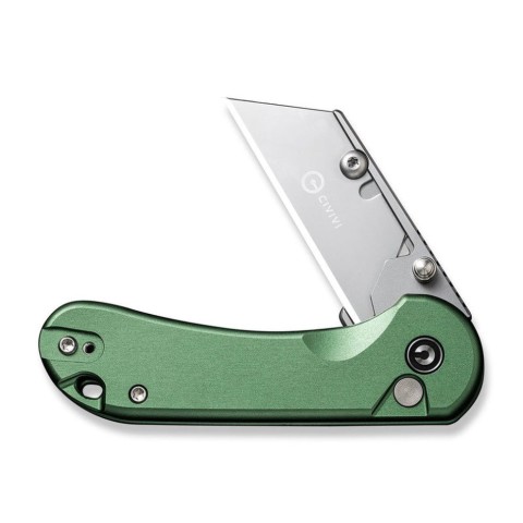 Ніж трапеція складаний кишеньковий Civivi Elementum Utility, (5.8 см) 6Cr13 / Aluminum зелений