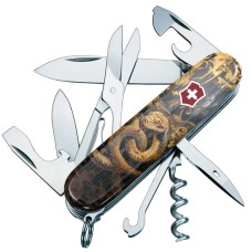 Нож Victorinox Swiss Army Climber Zodiac. Золотая деревянная змея