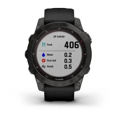 Смарт-часы Garmin fenix 7 Sapphire Solar карбоново-серые титановые DLC с черным ремешком