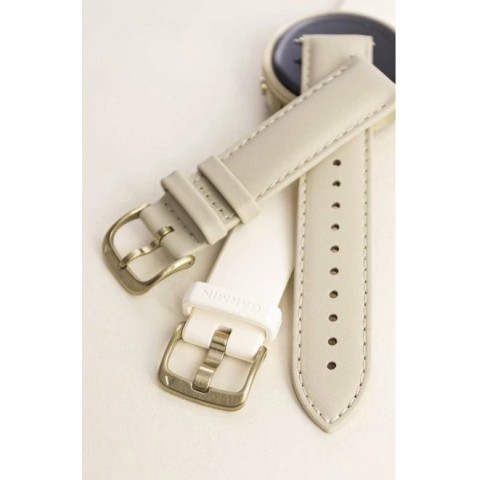 Спортивний годинник Garmin Venu 4 41мм Lunar Gold із шкіряним ремінцем 010-03013-03