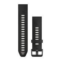 Ремінці для годинника Garmin QuickFit 20 силіконові чорні/гравійно-сірі