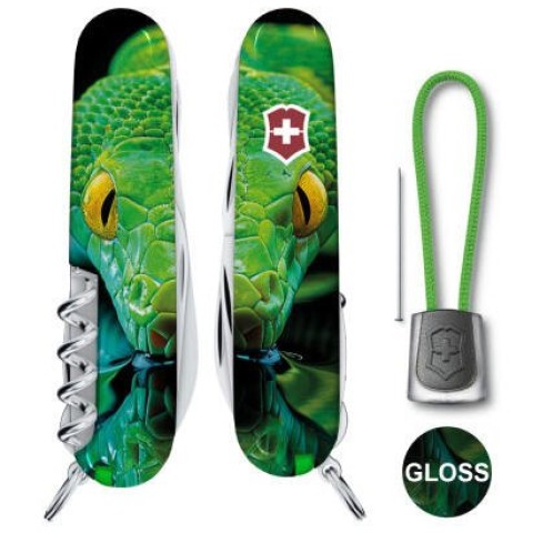 Ніж Victorinox Swiss Army Huntsman Zodiac Зелена дерев'яна змія