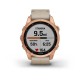 Смарт-часы Garmin fenix 7S Sapphire Solar розово-золотистые титановые с кожаным ремешком цвета известняка