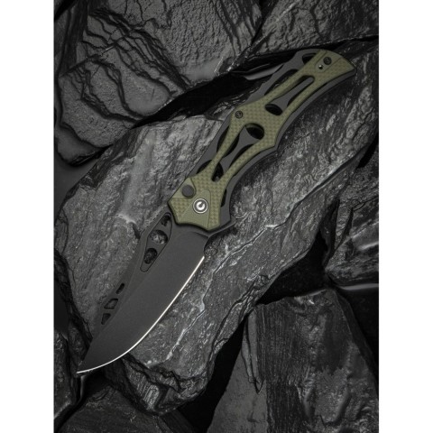 Ніж складаний туристичний Civivi Biophase, (8.9 см) Nitro-V / Aluminum & G10 чорно-зелений
