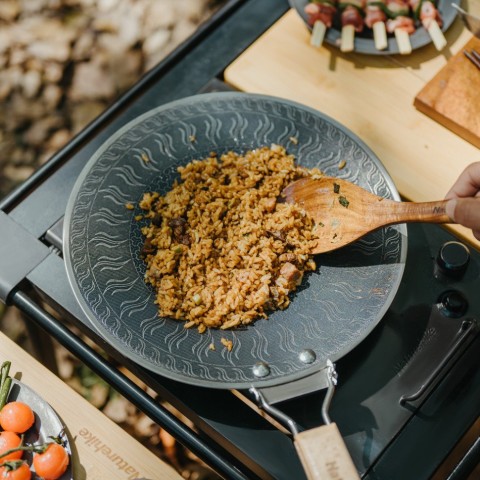 Сковорода з нержавіючої сталі зі складаною ручкою Naturehike CNK2550CF011, 29,5 х 29,5 см