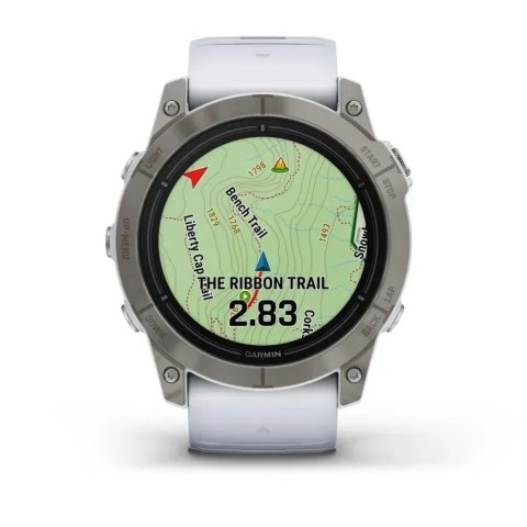 Смарт-годинник Garmin epix Pro Gen 2 Sapphire Edition (51 мм) титановий з ремінцем кольору білого каменю