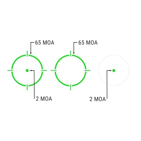 Приціл коліматорний Holosun AEMS точка 2 MOA + коло 65 МОА (зелений)