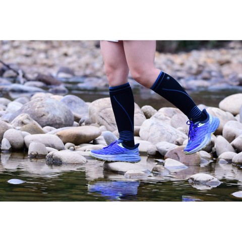 Водонепроникні шкарпетки Dexshell Longlite Socks 2.0, блакитні полоски, розмір L (43-46)