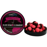 Бойлы Crazy Carp Hybrid Wafters 12mm Black Opium & Strawberry (55шт/уп)