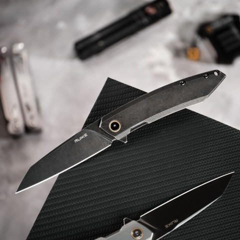 Ніж складаний туристичний Ruike P831S-SB, (8.5 см) 14C28N / 3cr14n чорний