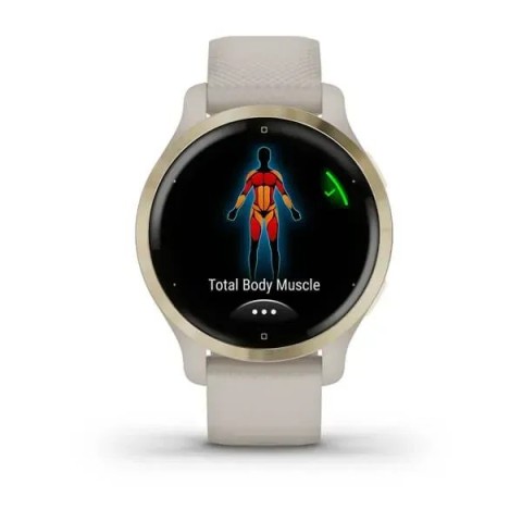 Смарт-годинник Garmin Venu 2S світло-пісочний із золотистим безелем