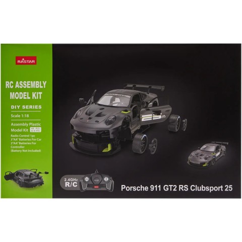 Машинка-конструктор Rastar Porsche 911 GT2 RS Clubsport 25 1:18. Серый