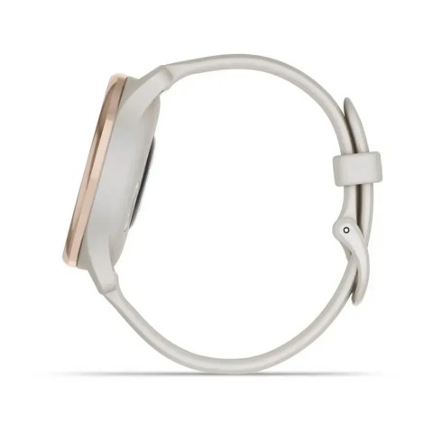 Смарт-годинник Garmin vivomove Trend із персиково-золотистим сталевим безелем, корпусом та ремінцем кольору айворі