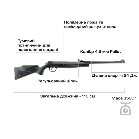 Винтовка пневм. Umarex Browning X-Blade II GP 4,5 мм Pellet
