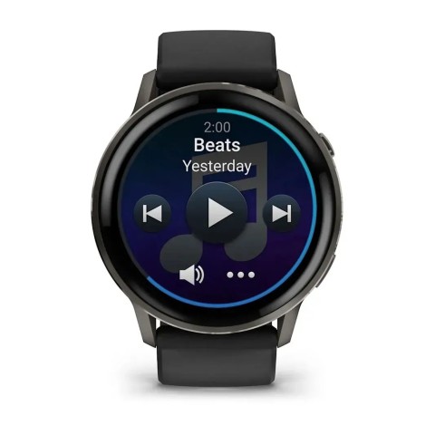 Смарт-годинник Garmin Venu 4 (45 мм) сланцевий з чорним силіконовим ремінцем
