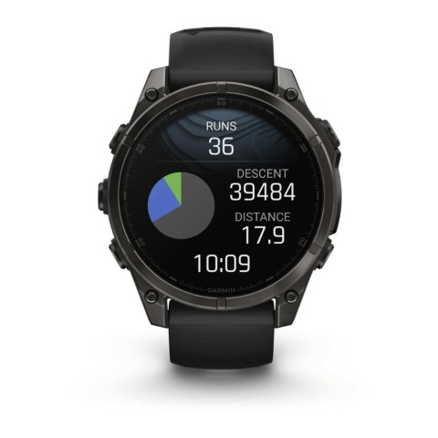 Спортивний годинник Garmin Fenix 8 Amoled 47мм Sapphire Carbon Gray Titanium з сірим силіконовим ремінцем 010-02904-21