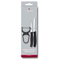Набір кухонний Victorinox SwissClassic Paring Set 3шт з чорн. ручкою (2 ножа, овочечистка Rapid) у подар.упак.