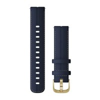 Швидкозмінні ремінці Garmin зі шкіри (18 мм) темно-сині зі світло-золотистою фурнітурою