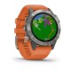 Смарт-часы Garmin fenix 6 Pro Sapphire титановые с темно-оранжевым ремешком