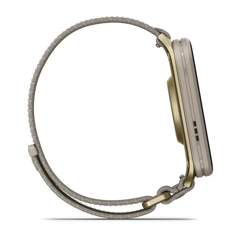 Смарт-часы Garmin Venu X1 золотистый / титан с ремешком цвета французский серый