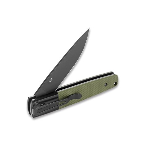 Ніж складаний туристичний Ganzo G721В (8.5 см) 440C / G10 зелений, чорний клинок