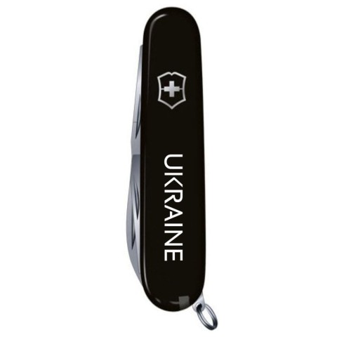 Ніж Victorinox Spartan Ukraine 91мм,12функ,чорн ,Ukraine біл.