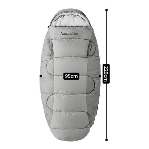 Спальний мішок овальний Naturehike PS300 CNK2350WS026, сірий